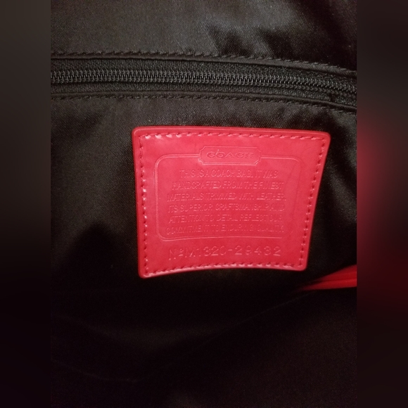 COACH Orange Coated Canvas & Leather Painted Dot Tote Satchel Bag #29432 Handbag - Picture 5 of 8